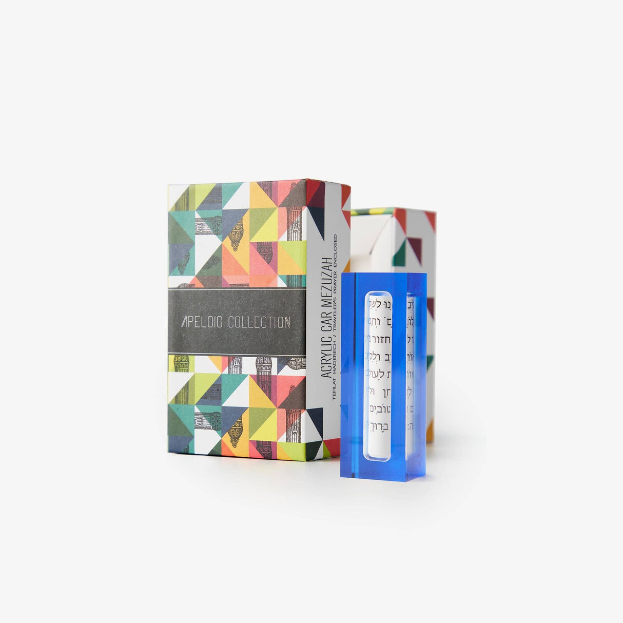 Car Mezuzah Blue with Traveler’s Prayer