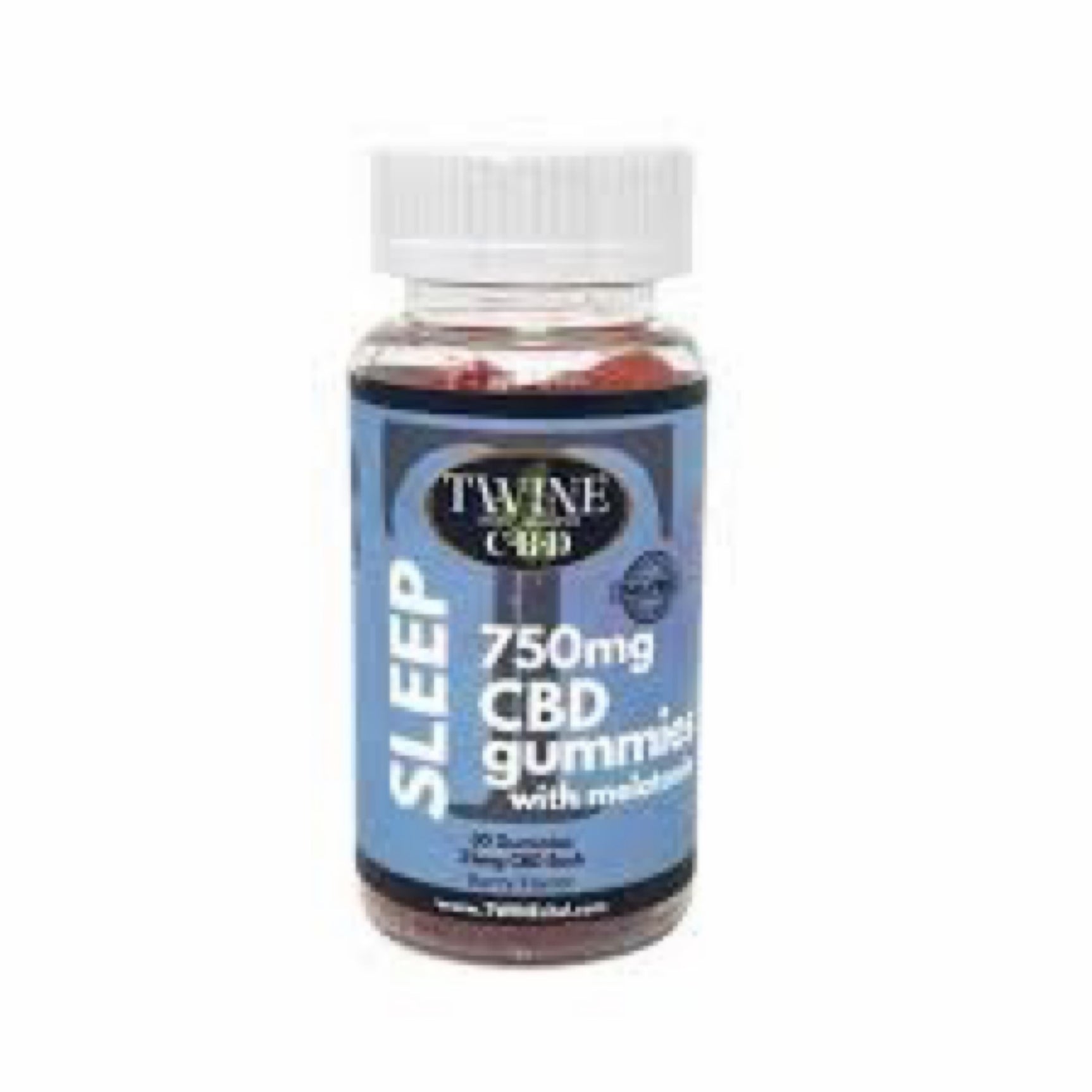Twine 750mg CBD Sleep Gummies w/ Melatonin 99% Pure Organic CBD Isolate THC Free 30pcs-Berry Flavor