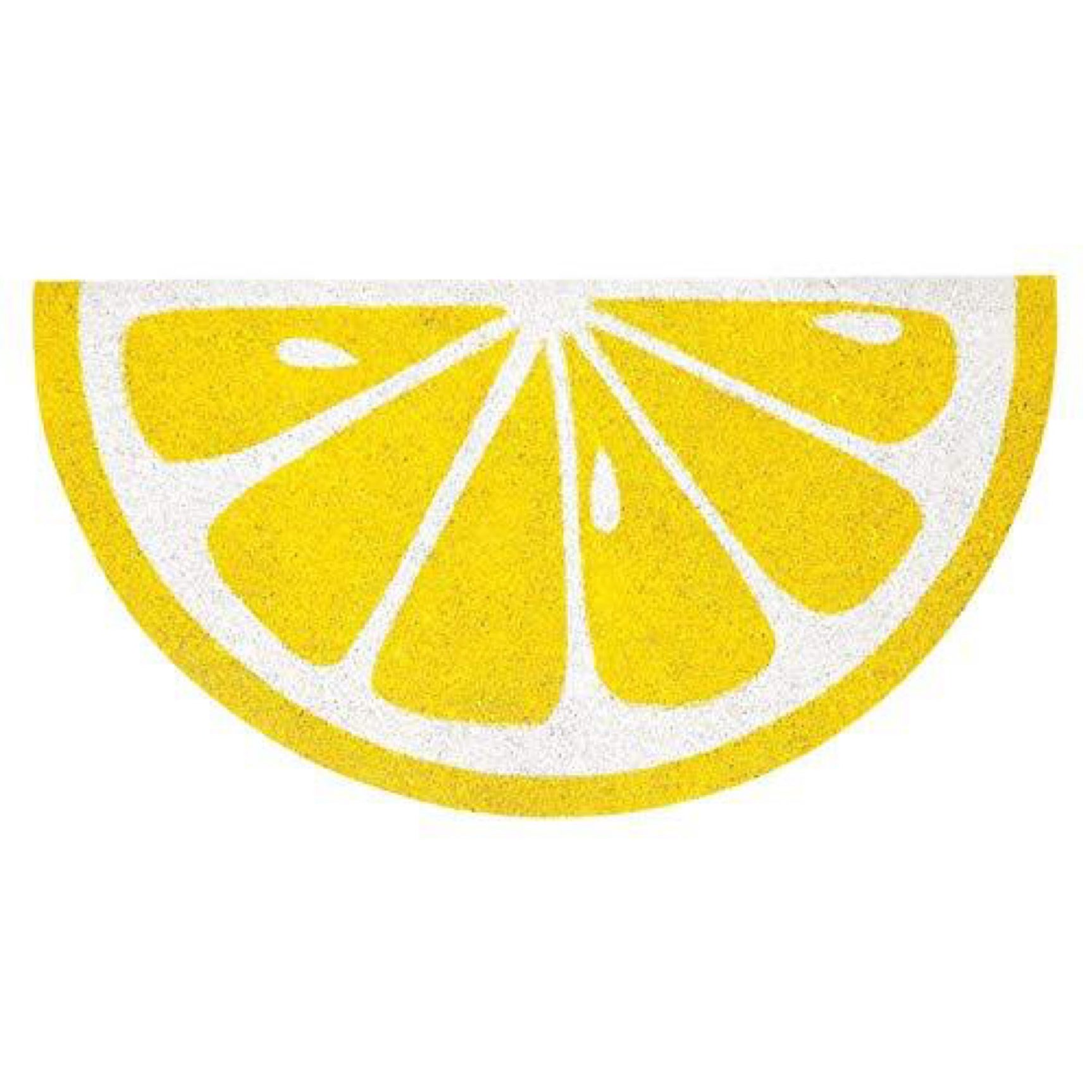 SunNylife Indoor Outdoor Doormat, Fruit Shaped and Made with Natural Fibers, Long Lasting - Lemon Yellow
