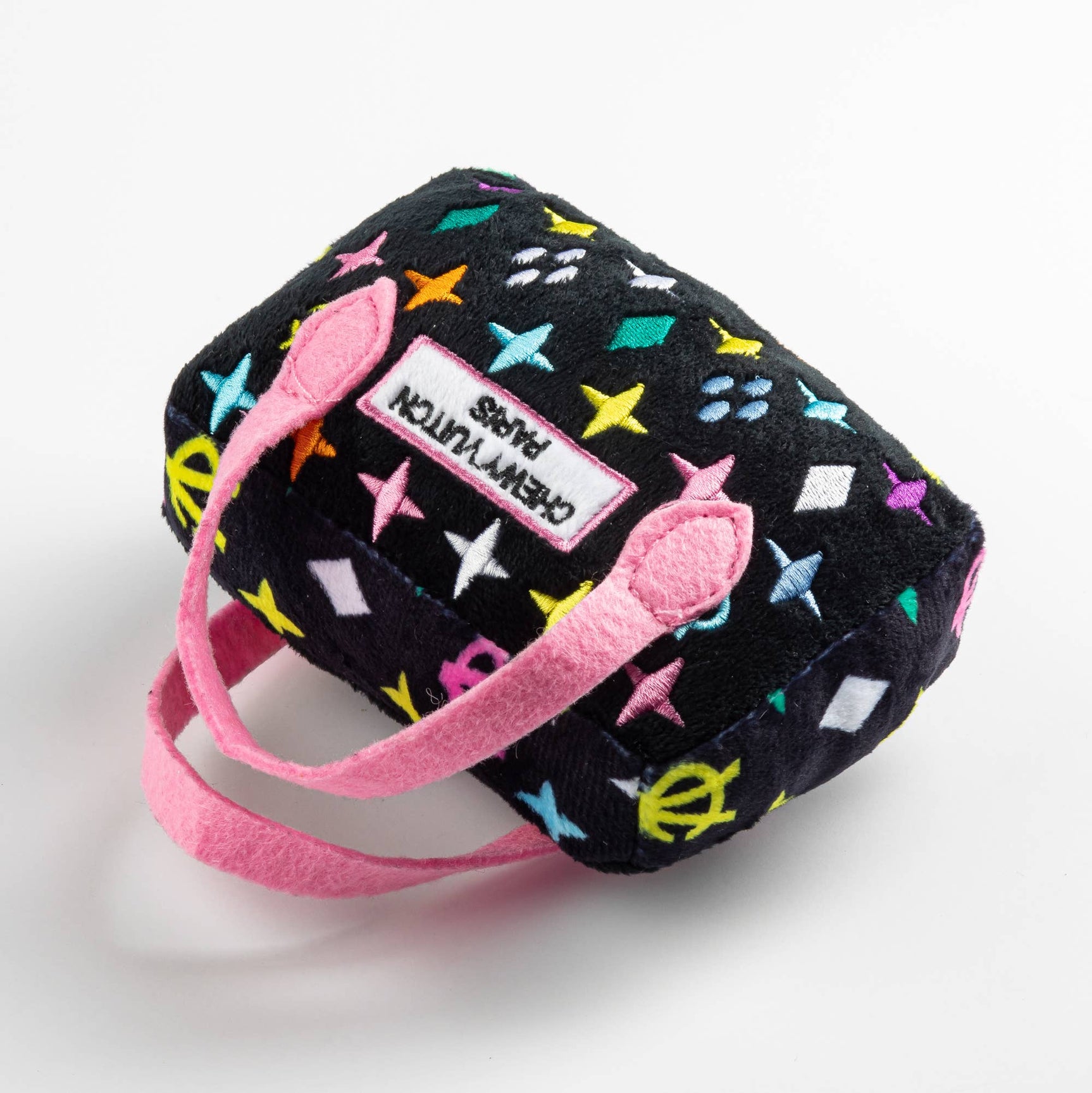 Haute Diggity Dog Black Monogram Chewy Vuiton Handbag Squeaker Dog Toy: Small / Mini - Image 10