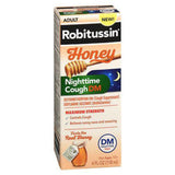 Robitussin Maximum Strength Honey Nighttime Cough DM, Cough Medicine for Adults Made with Real Honey For Flavor