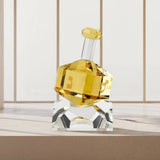 Hand Crafted Amber Crystal Dreidel On Stand - Image 2