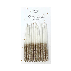 tops Malibu glitter wish beeswax candles