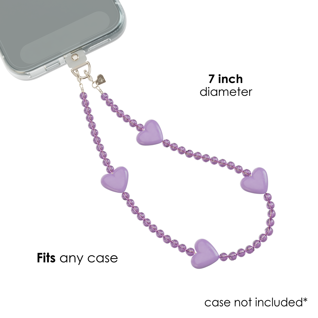 Purple Heart Phone Charm