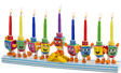 Hand Painted Menorah - Dancing Dreidels