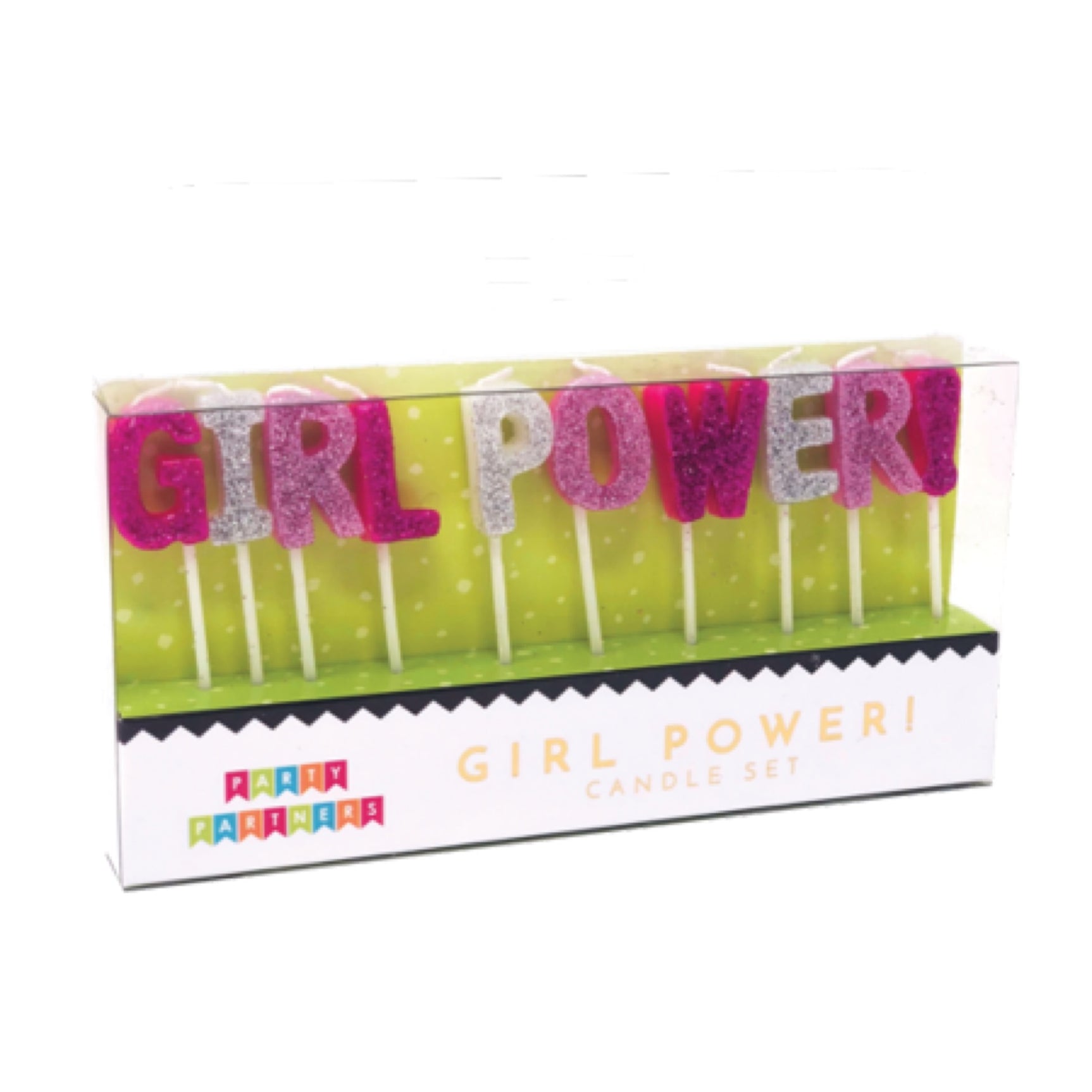 Party Partners Glitter “GIRL POWER!” Candle Set
