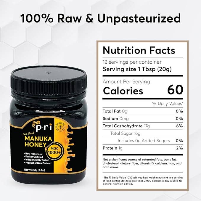 Raw Manuka Honey MGO 1000+ 8.8 oz - Image 2