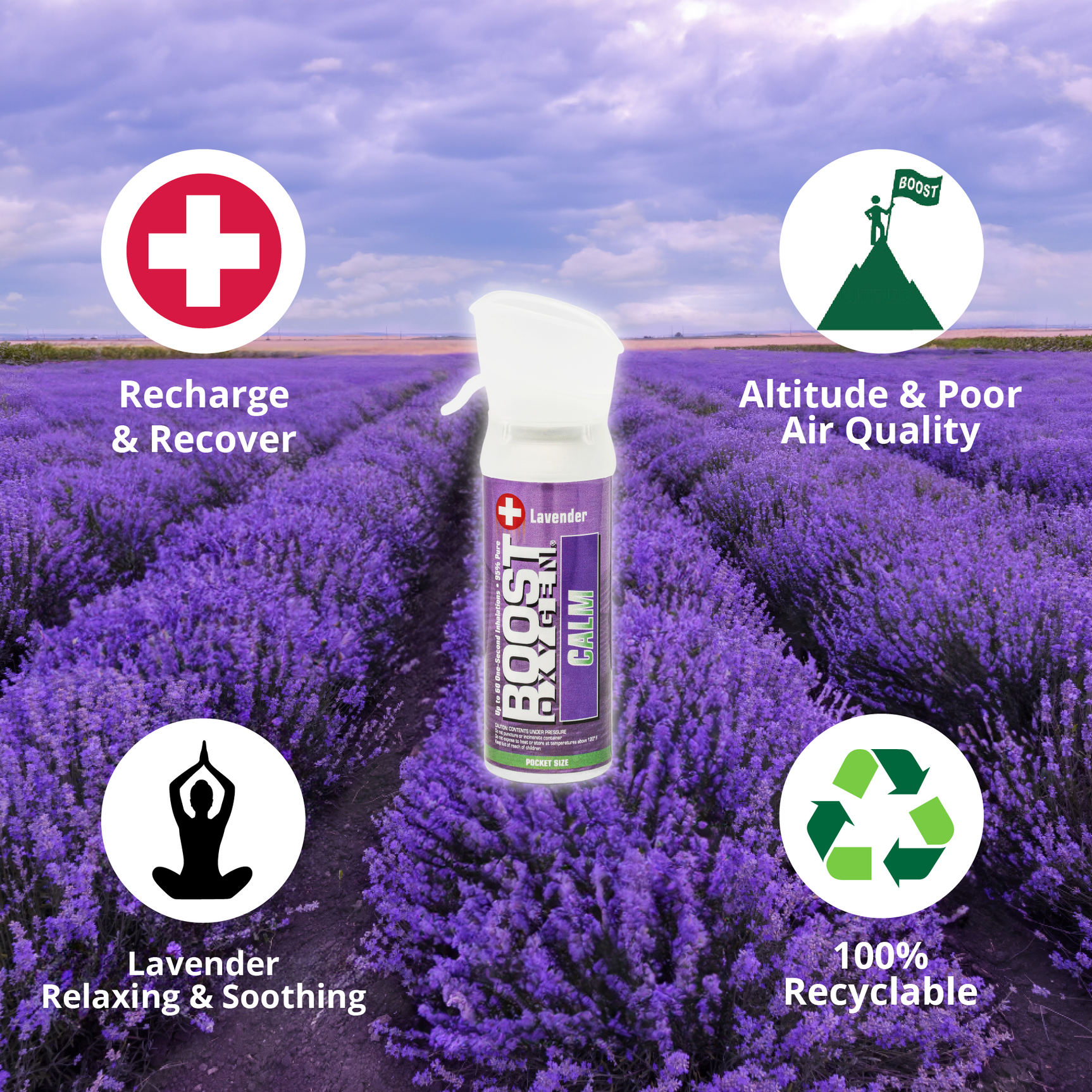 Boost Oxygen Pocket Size Calm Lavender 3L Canister - Image 3