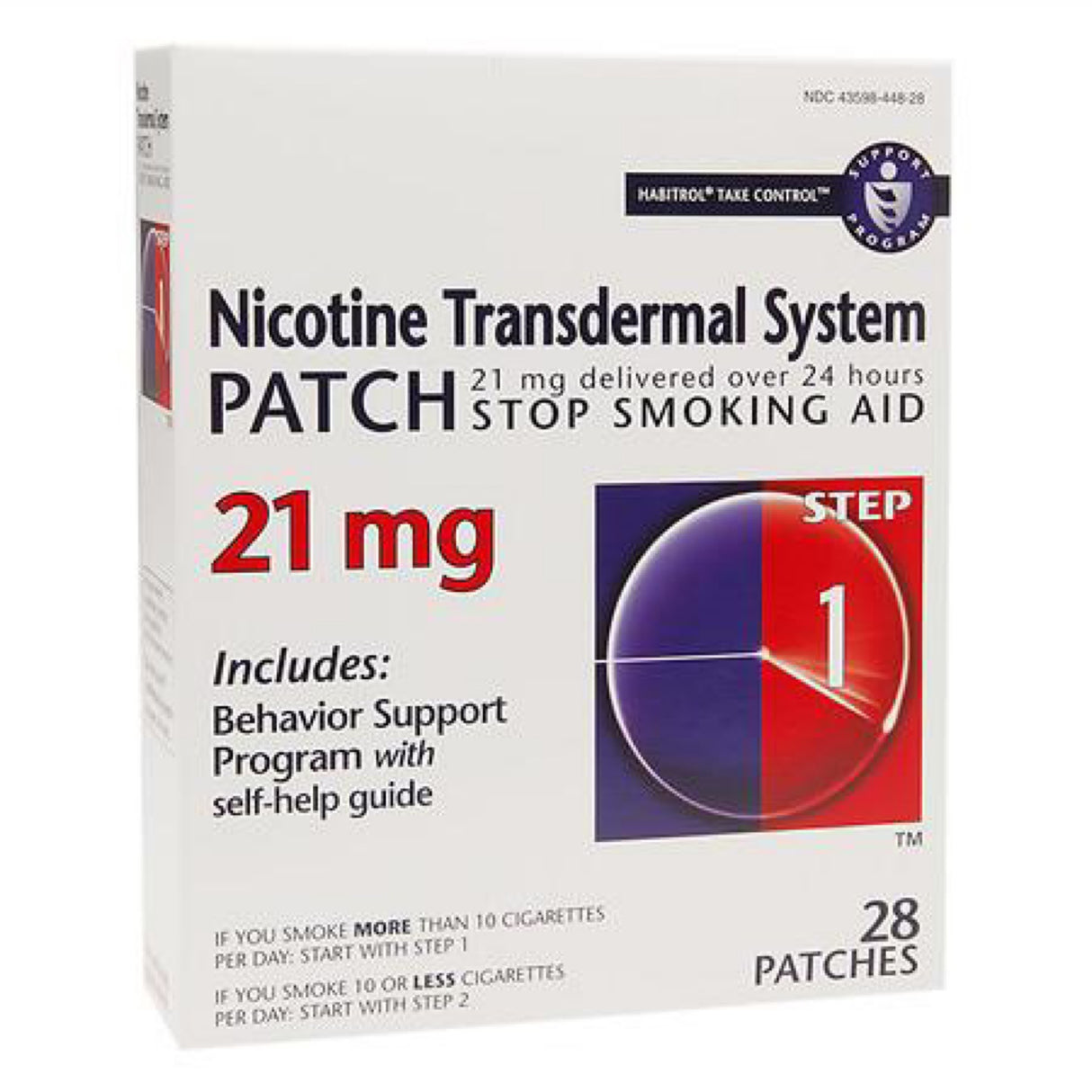 Habitrol Nicotine Transdermal System Patch | Stop Smoking Aid | Step 1 (21 mg) | 28 Patches (4 Week Kit)