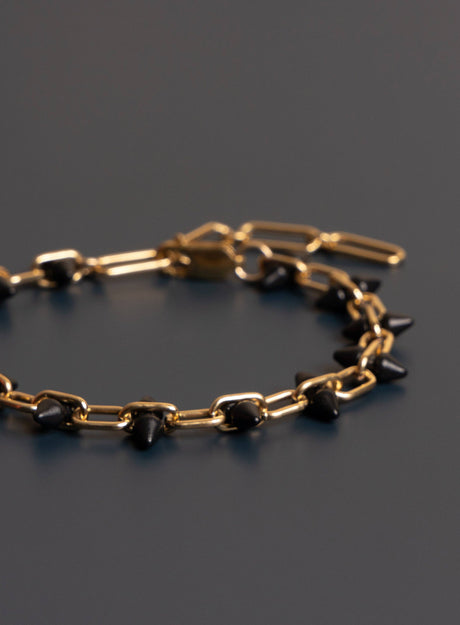 We Are All Smith 14k Gold Filled and Titanium Adjustable Spike Men's Bracelet - Image 5