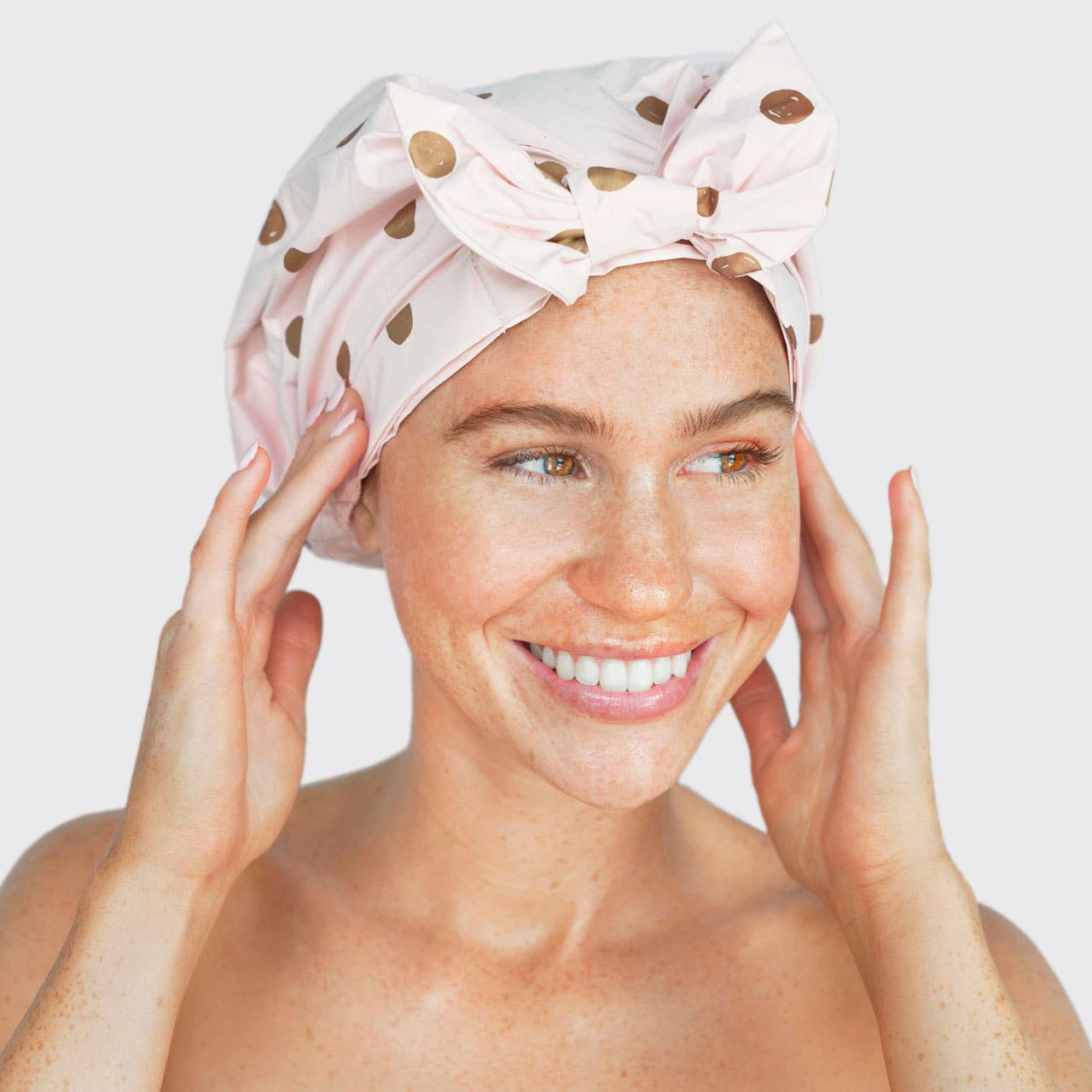 Luxury Shower Cap - Blush Dot - Image 2