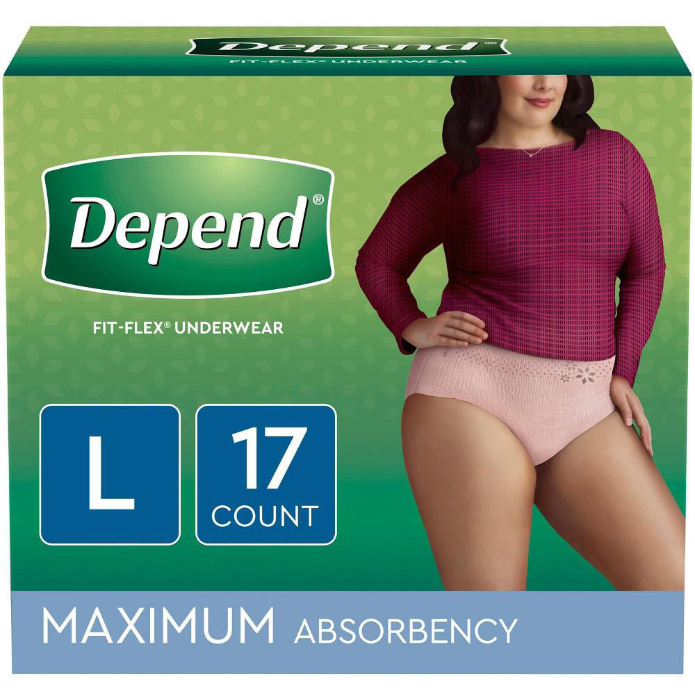 Depend Fresh Protection Adult Incontinence Underwear for Women maximum l Blush