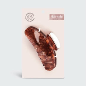 Kitsch Recycled Plastic Marble Claw Clip - Brunette