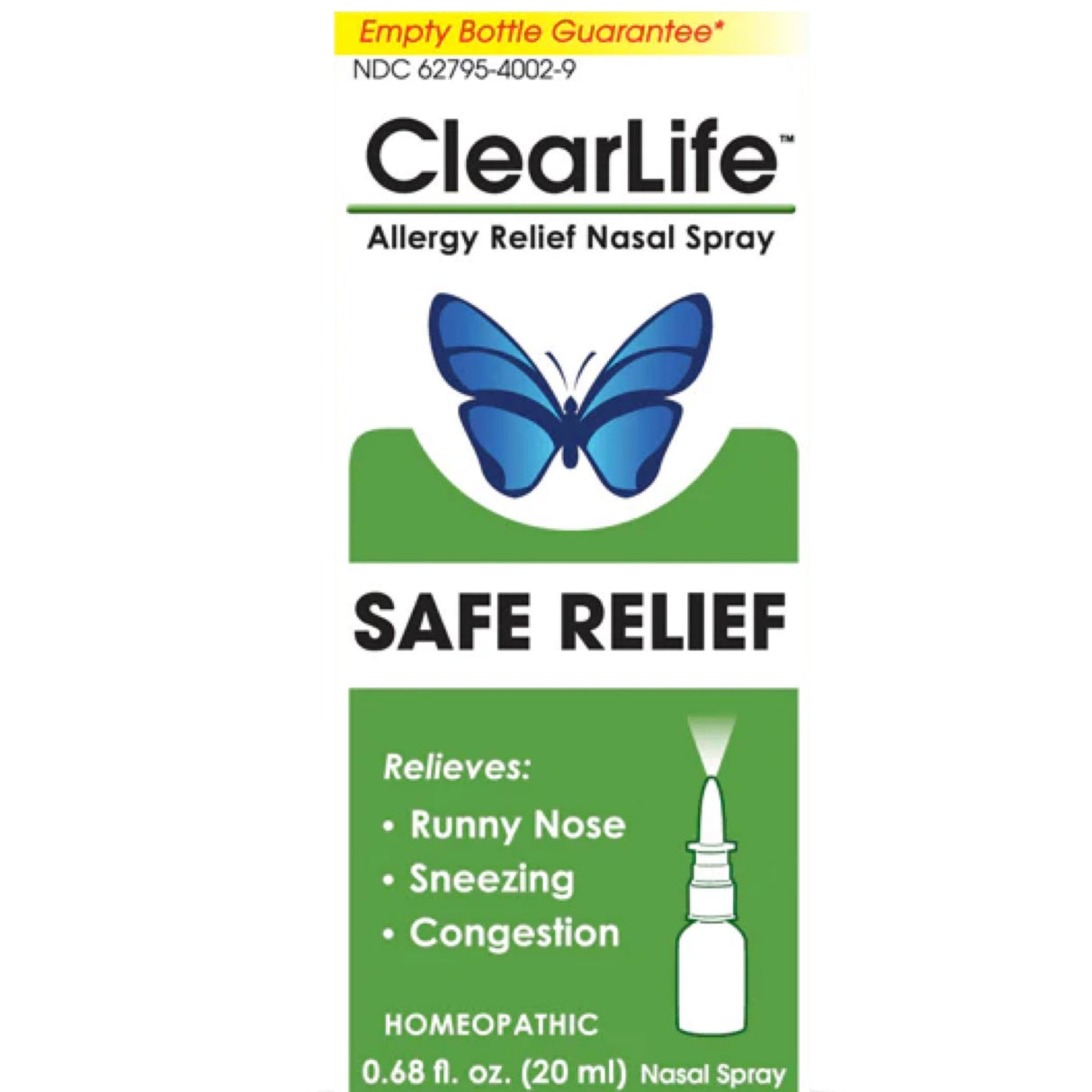 Clearlife Allergy relief nasal spray safe relief