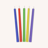 Chanukah Candles - Multi Color - Long - 45 Pack
