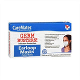 Caremates Soft Disposable 3-Ply Elastic Earloop Patient Mask, Fluid Resistance, 99% Bacterial & Small Particle Filtration
