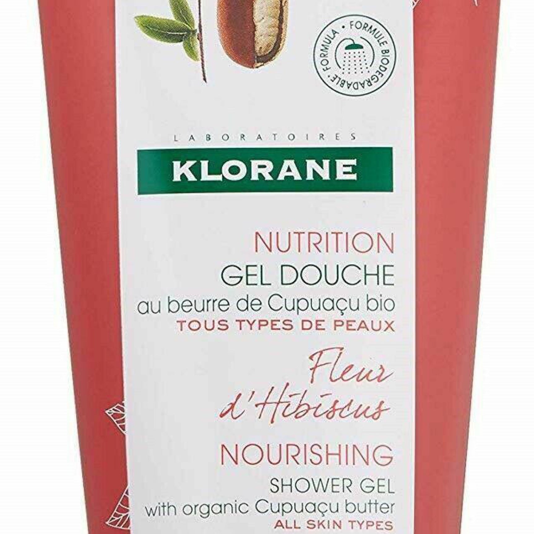 Klorane Hibiscus Flower Shower Gel with Organic Cupuacu Butter, Soap-Free