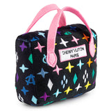Black Monogram Chewy Vuiton Handbag Squeaker Dog Toy: Small / Mini