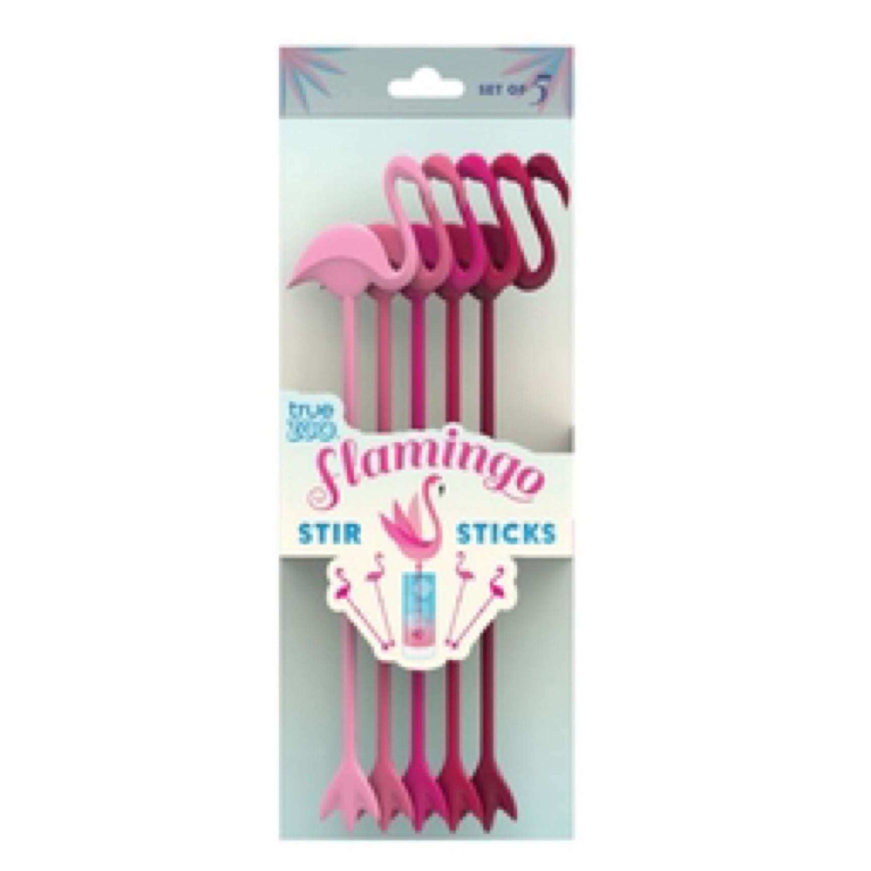 True Zoo Flamingo Stir Sticks - Set of 5