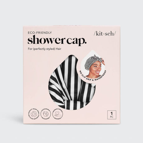 KITSCH Luxury Shower Cap - Stripes - Image 5