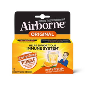 Airborne Immune Support Effervescent Tablets Zesty Orange (Actual Item May Vary), 10 count