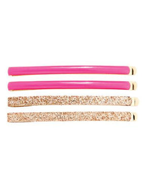 ban.do Ban.dō Flash Bobbi Set Gold Glitter Neon Pink