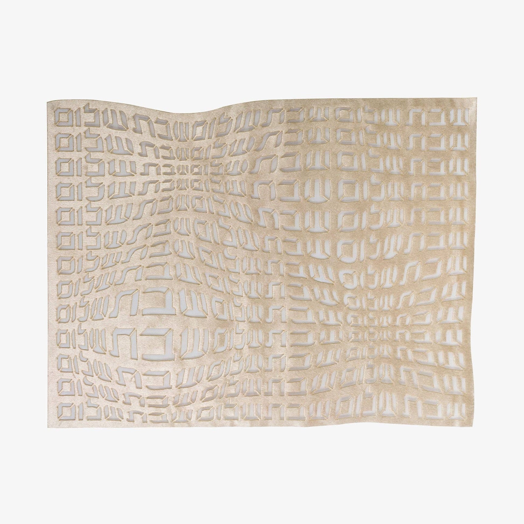 Apeloig Collection Challah Cover Hebrew Type: Silver Leatherette - Image 14