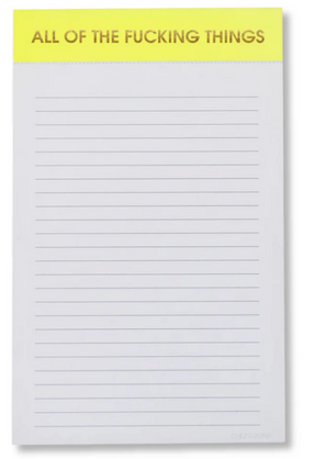 Chez Gagné Chez Gagne "All of the Fucking Things" - Lined Lemon Yellow Notepad