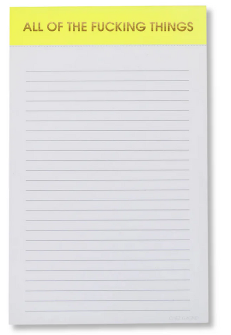 Chez Gagné Chez Gagne "All of the Fucking Things" - Lined Lemon Yellow Notepad