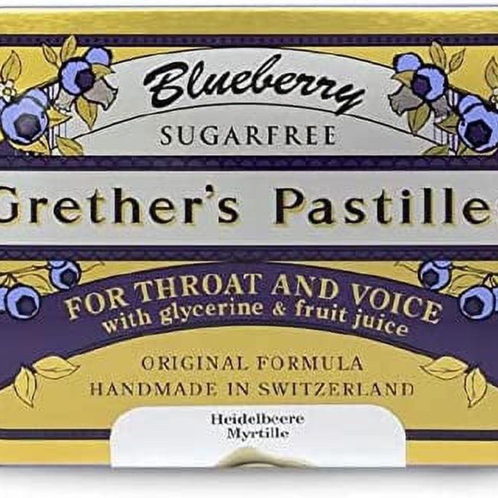 Grether s Pastilles Sugarfree Blueberry Natural Remedy for Dry Mouth Relief