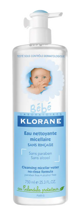 KLORANE Bebe Cleansing micellar water no-rinse formula (750 mL - 25.3 US fl.oz.)