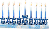 Hand Painted Menorah - Teddy Bears