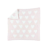 Barefoot Dreams CozyChic Receiving Blanket  Pink/White Hearts