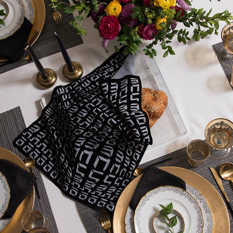 Apeloig Collection Challah Cover Hebrew Type: Cream - Image 9