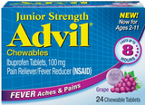 Children's Advil Junior Strength Ibuprofen 100 MG Chewable Tablets, Grape, 24 CT