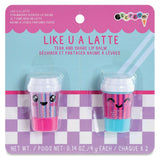 iscream Like U a Latte Coffee to Go Shaped Strawberry Scented Tear and Share Lip Balm Set