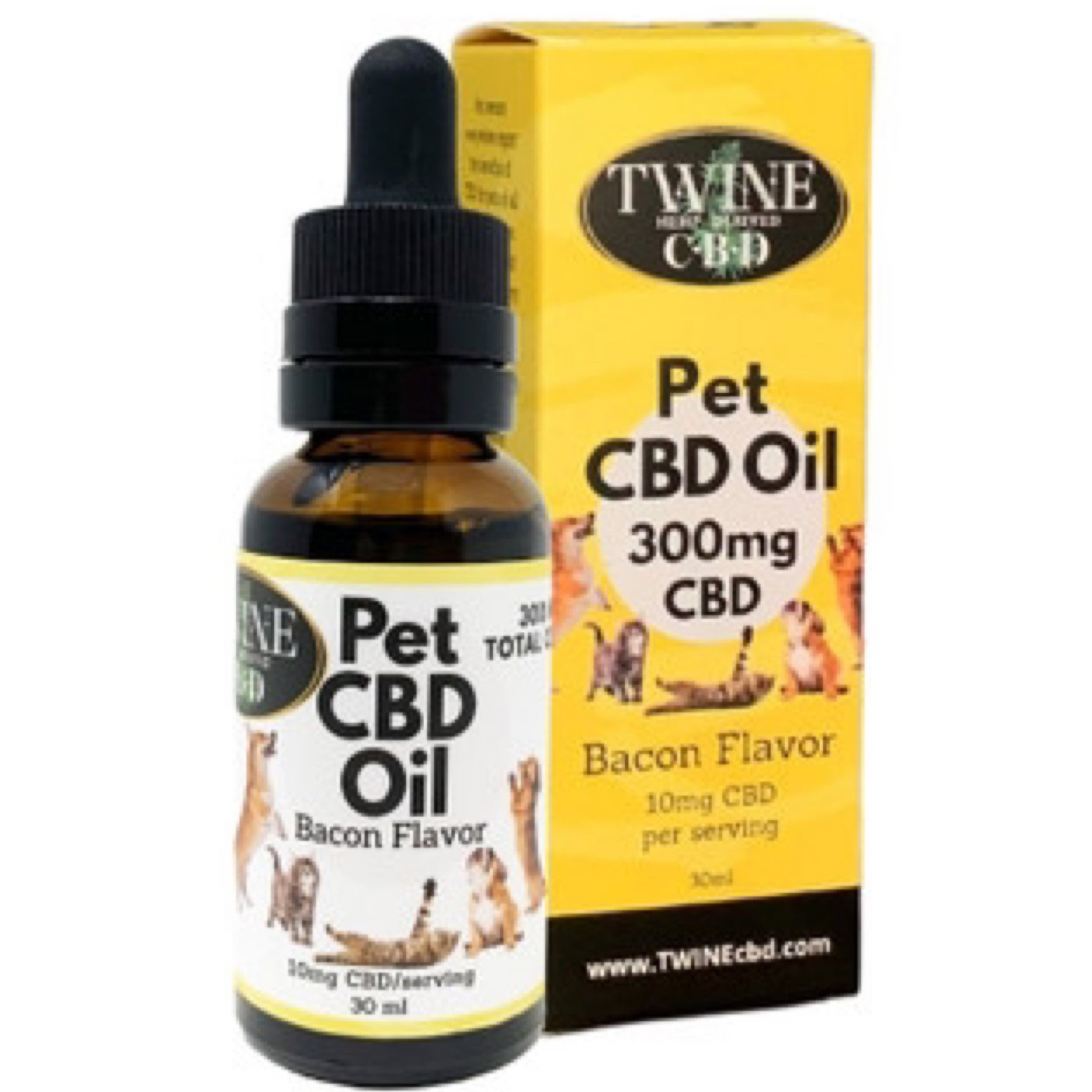 Twine hemp derived CBD pet CBD oil 300mg CBD Bacon flavor