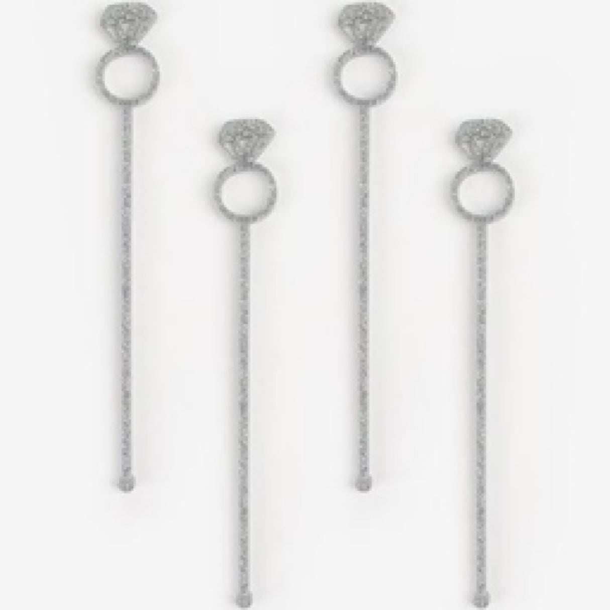 Diamond Ring Design Acrylic Stir Sticks - Set of 4