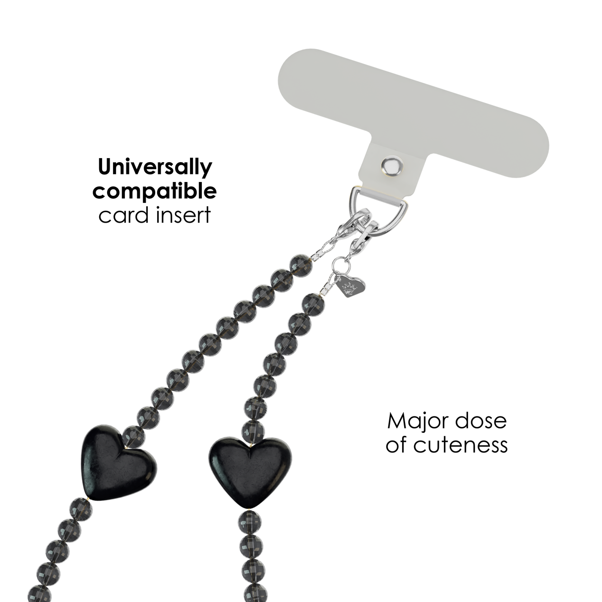 Black Heart Phone Charm