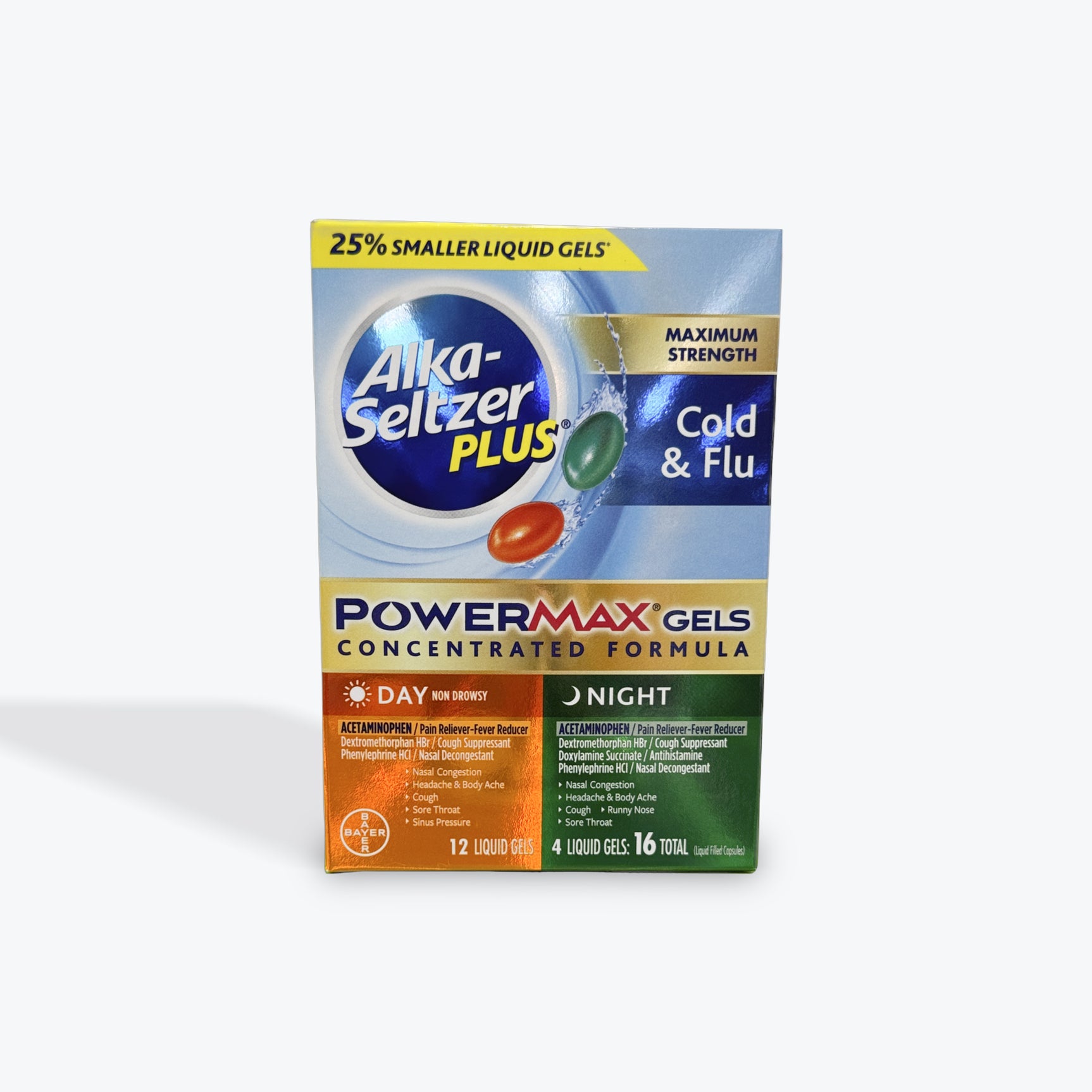 Alka-Seltzer Plus Maximum Strength Cold & Flu Medicine + Night Liquid Gels