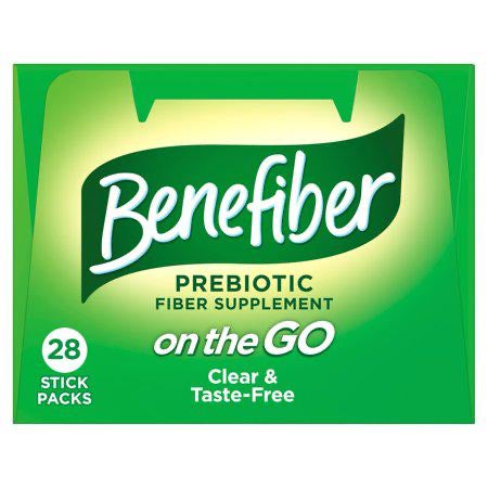 Benefiber Prebiotic Fiber Supplement Powder Stick Packs, Unflavored