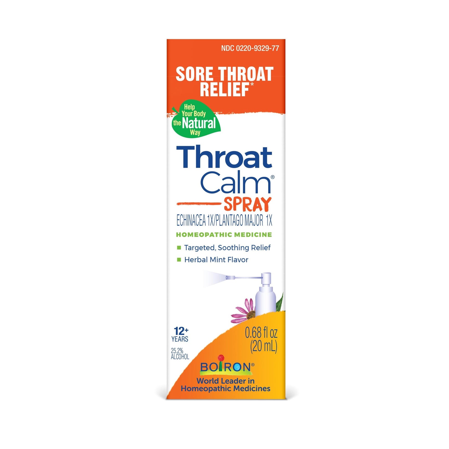 Boiron ThroatCalm Spray  Homeopathic Medicine for Sore Throat Relief  0.68 fl oz