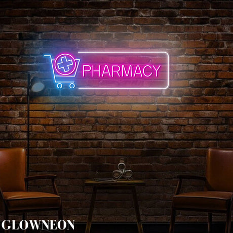 Pharmacy Logo Open Neon Light Sign, Medical Pharmacy Decor: 25"/63cm - Image 3