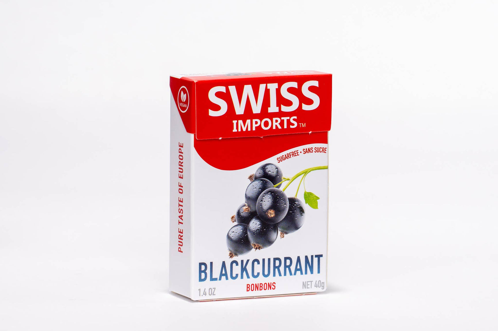 Swiss Imports Bonbons Sugar Free Blackcurrant Candy 40g