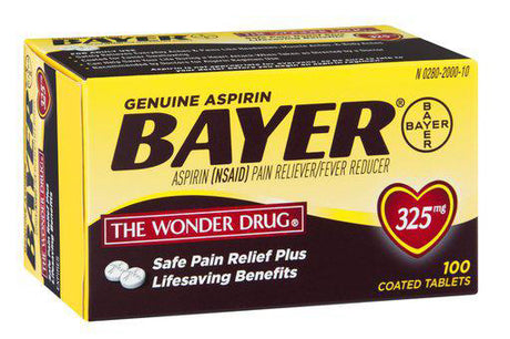 Genuine Bayer Aspirin Pain Reliever / Fever Reducer 325mg Coated Tablets