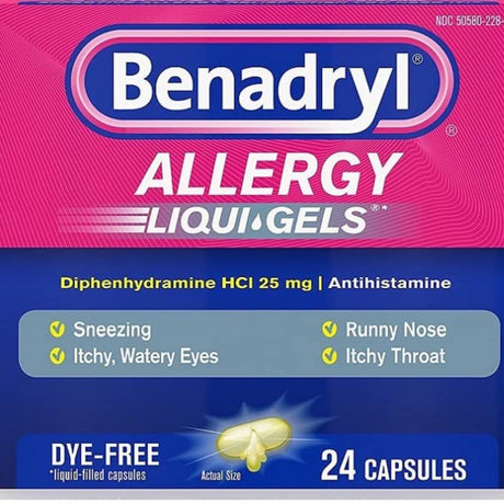 Benadryl Allergy Cápsulas líquidas sin colorantes