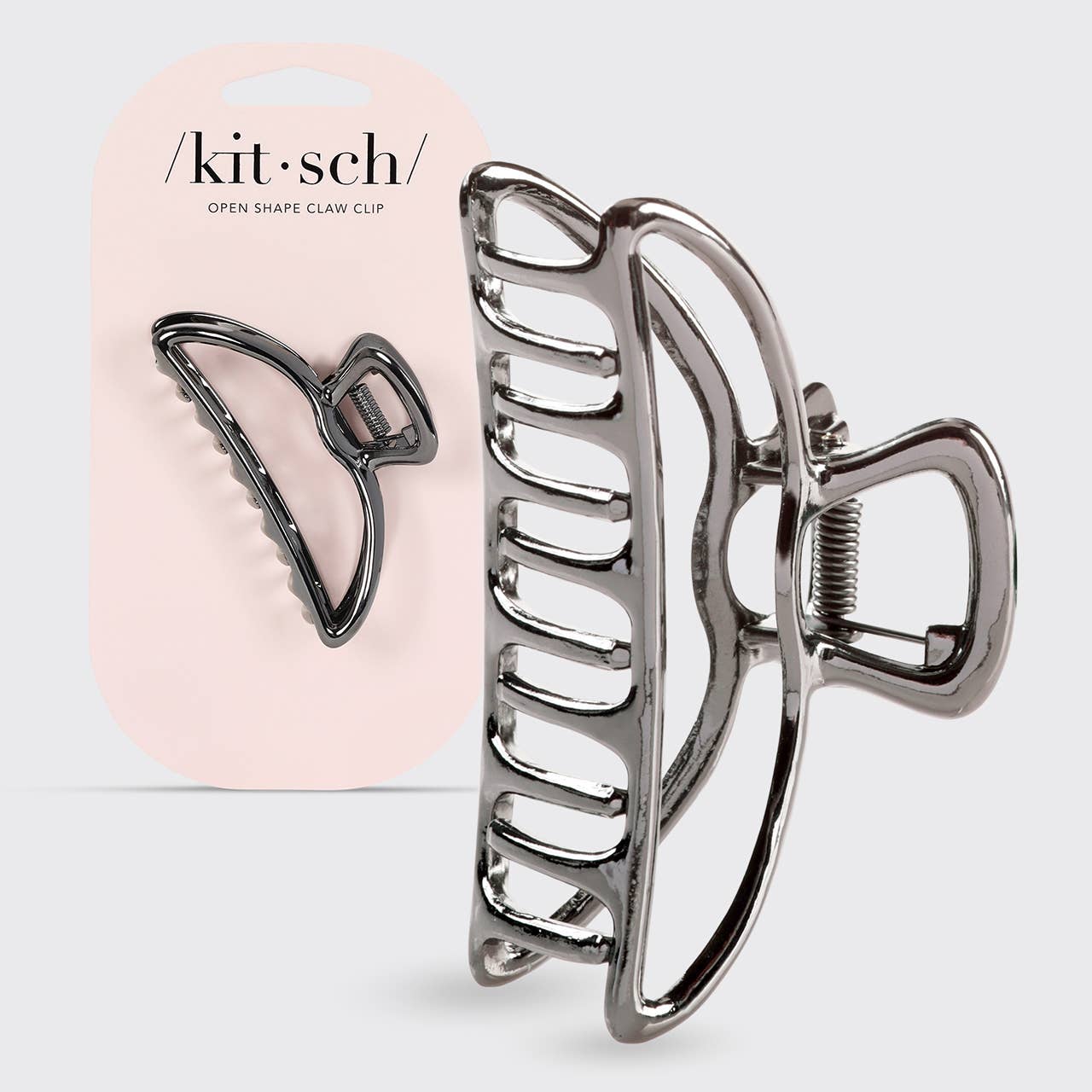 KITSCH Open Shape Claw Clip - Hematite - Image 2
