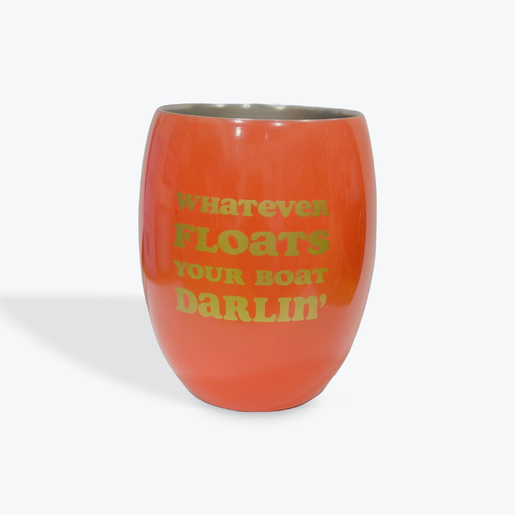 Slant Stainless Steel Stemless Wine Glass