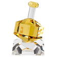 Hand Crafted Amber Crystal Dreidel On Stand