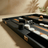 Leather Backgammon Set - Black And Brown